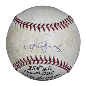 2004 Alex Rodriguez Game Used & Signed OML Selig Baseball Used For Career Home Run #350/1,000th Career RBI (Rodriguez LOA)